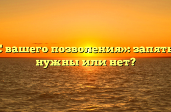«С вашего позволения»: запятые нужны или нет?