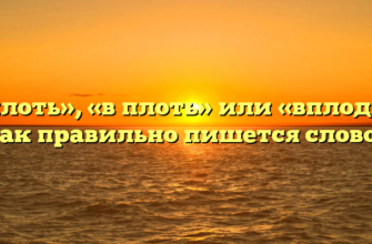 «Вплоть», «в плоть» или «вплодь» — как правильно пишется слово?