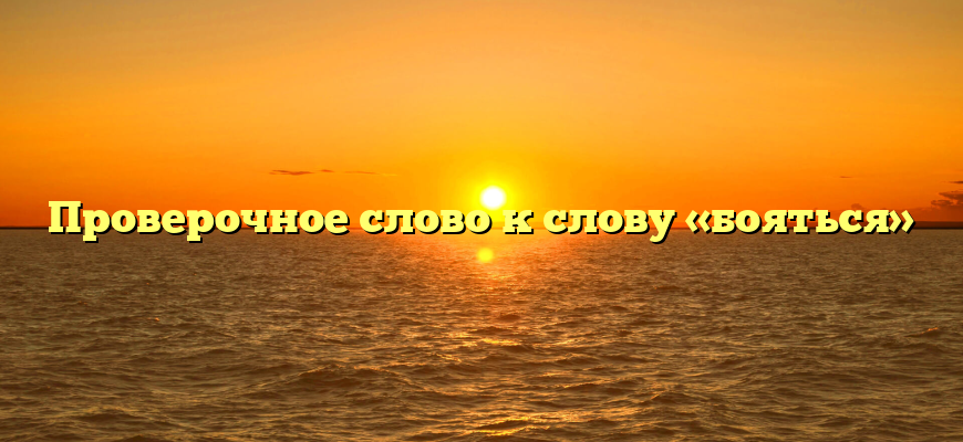 Проверочное слово к слову «бояться»