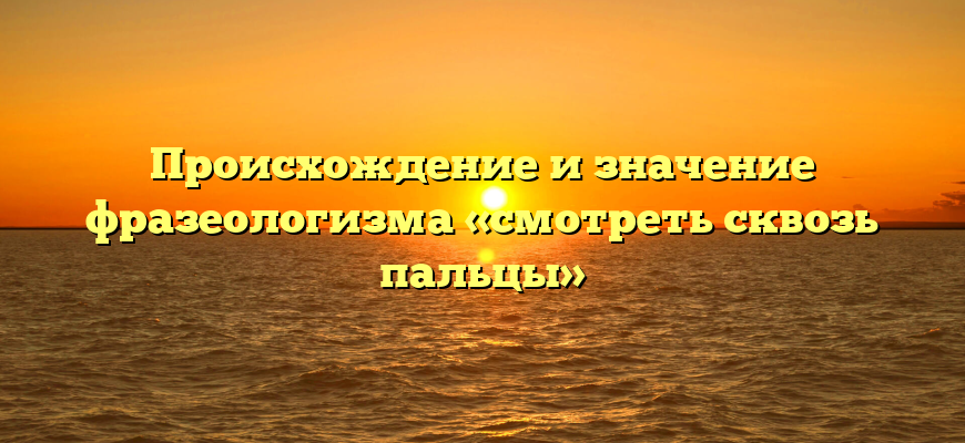 Происхождение и значение фразеологизма «смотреть сквозь пальцы»