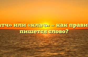 «Клатч» или «клач» — как правильно пишется слово?