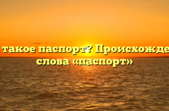 Что такое паспорт? Происхождение слова «паспорт»